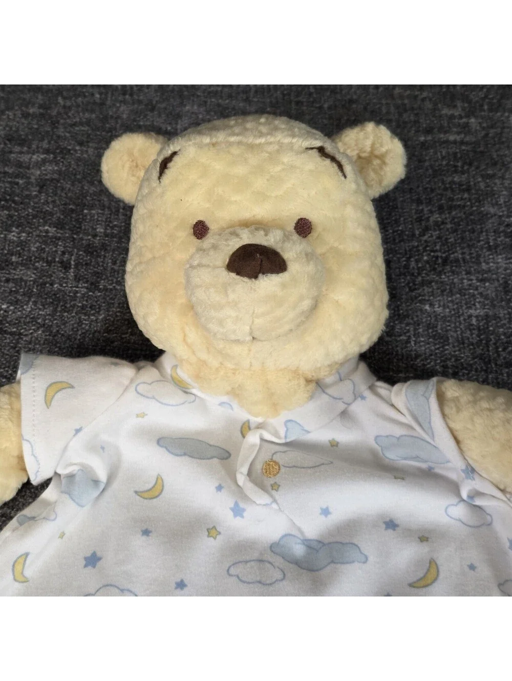 Vintage Disney Store Winnie the Pooh Plush Lovey Security Blanket Moon Stars